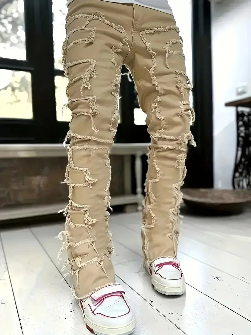 Y2K hip-hop style jeans, men's casual, stretch