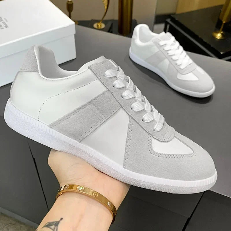 Suede Leather Patchwork Casual Shoes, Women, Round Toe
