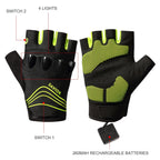 Cycling Gloves, LED, Night view, Rechargeable Flashlight