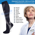 3 Pairs, Compression Socks, 20-30 mm Hg, Athletic, Nylon Medical Nursing