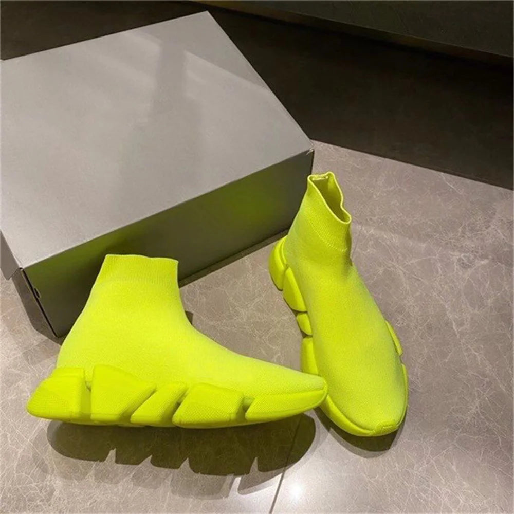 Black High Top Women Socks Shoes Sneakers