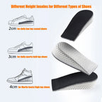 2-4cm Memory Foam Insoles, Men Height Increase, Sweat-absorbent