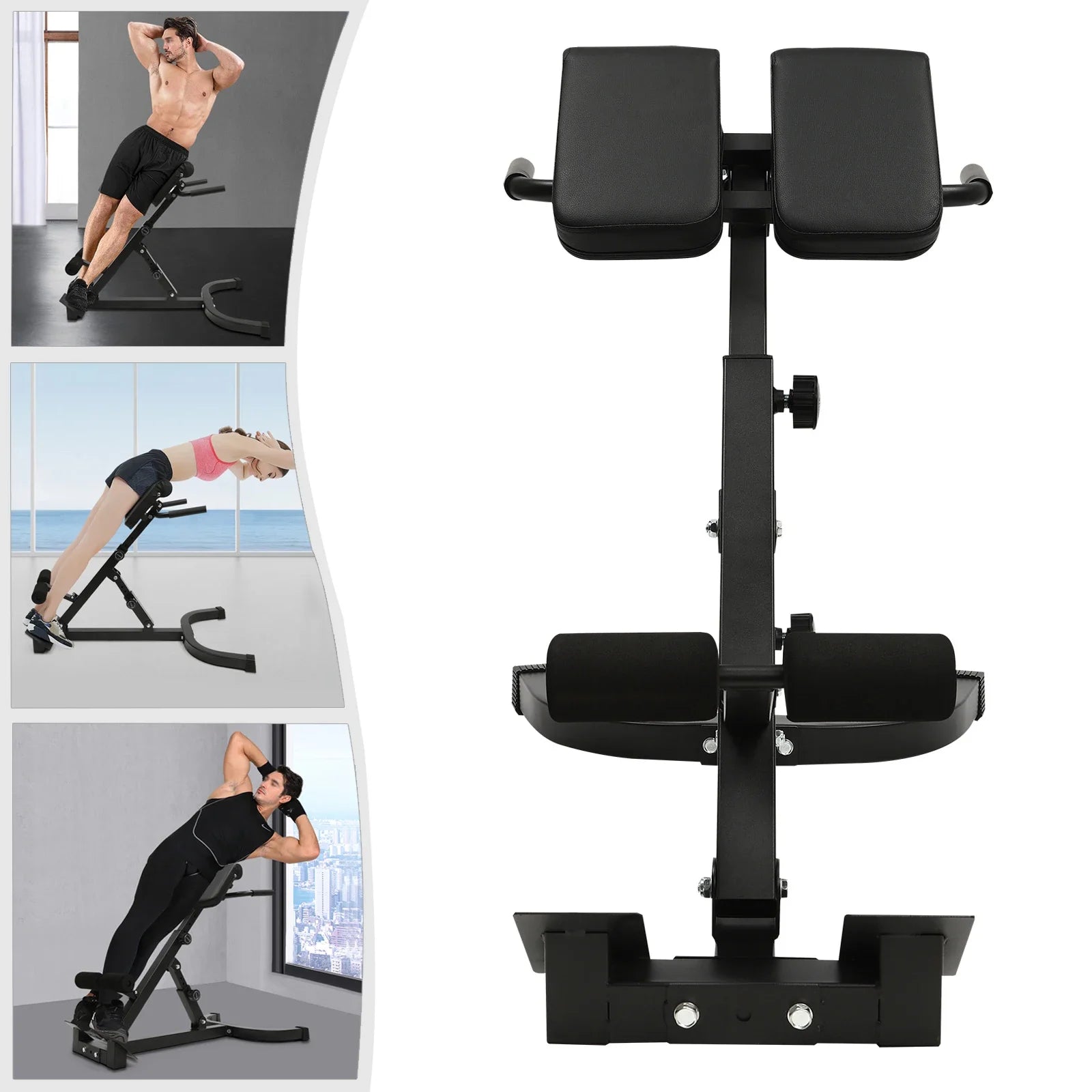 150kg/330lbs 5 Position, Roman Chair Hyperextension Back Extension Bench
