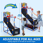 LED Scoring Arcade Basketball Game, 4 Balls, Height 44"-55"