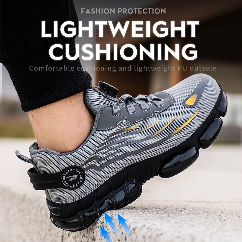 Breathable lace-free soft sole anti-smash anti-puncture shoes
