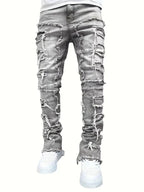 Y2K hip-hop style jeans, men's casual, stretch