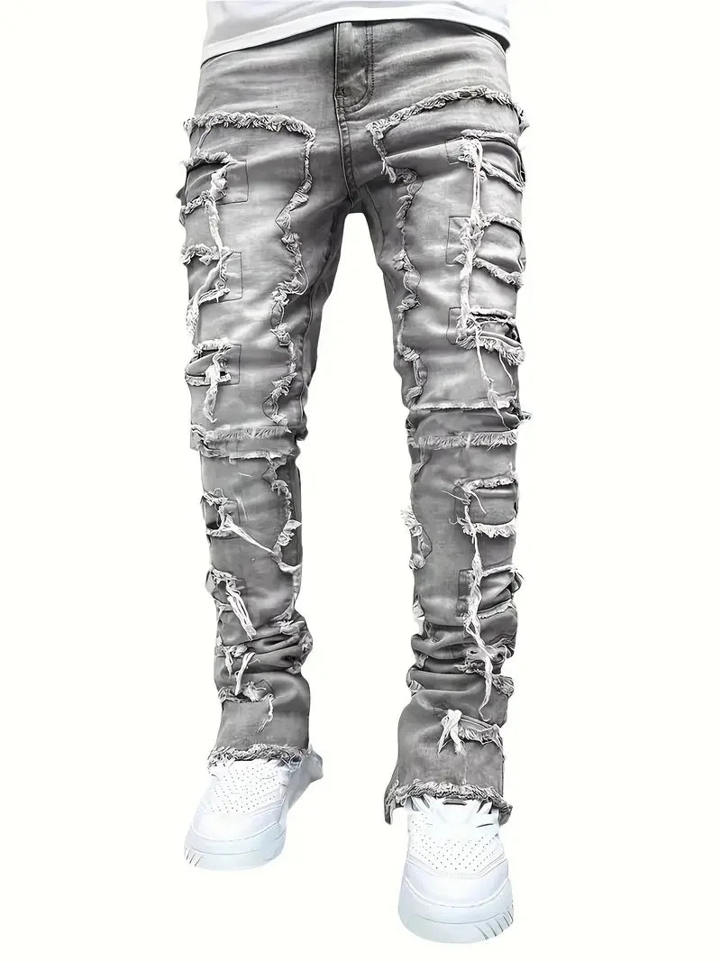 Y2K hip-hop style jeans, men's casual, stretch