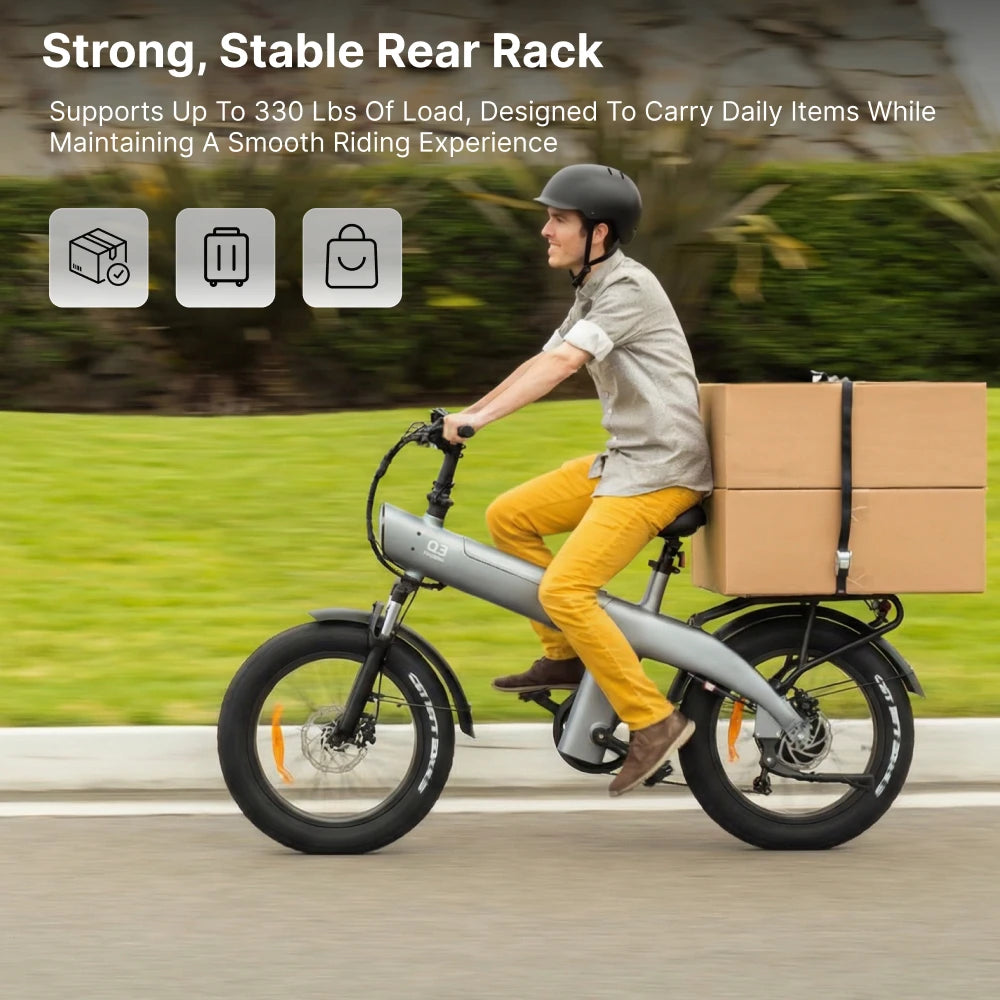 2000W Electric Bike, 48V Removable Battery, 115Nm E bike 20*4.0 Inch Tire