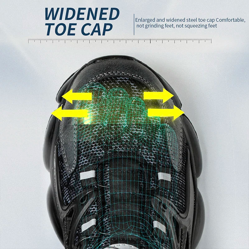 Work shoes with elastic buttons and lace-up