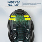 Work shoes with elastic buttons and lace-up
