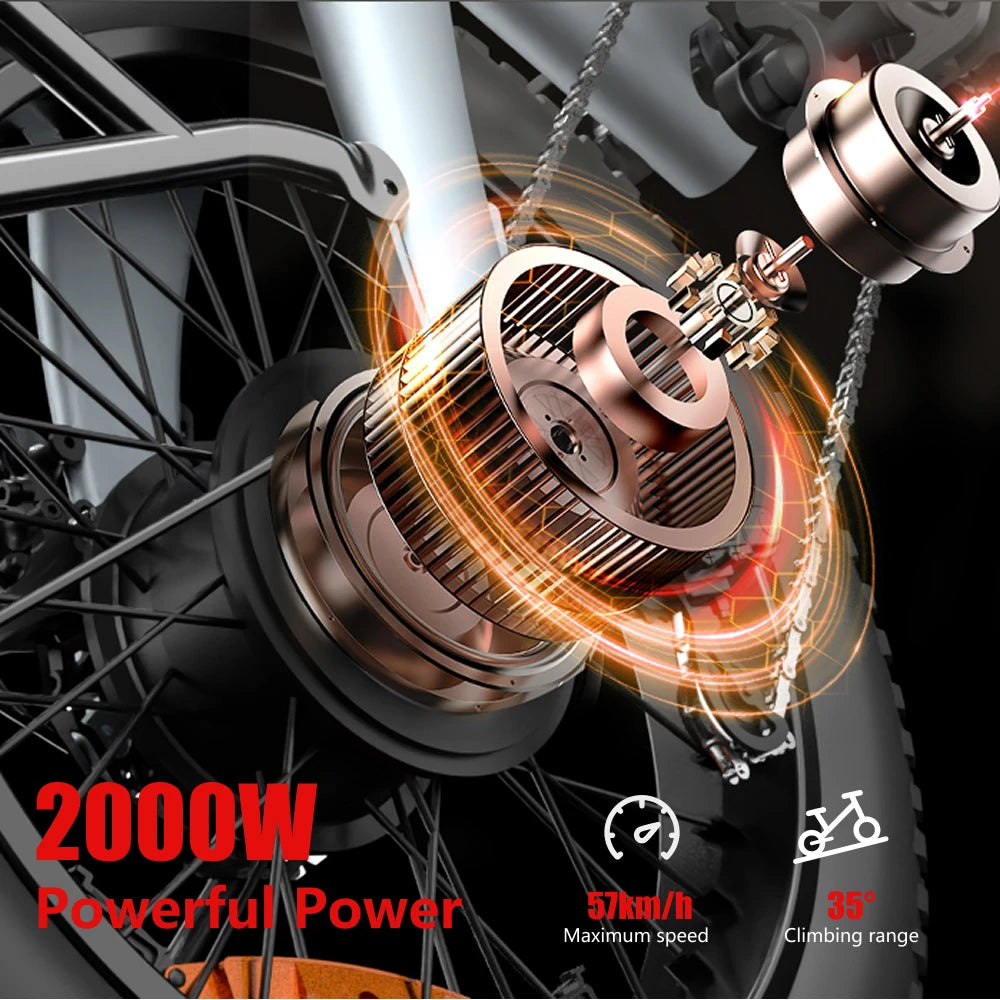 Q3 Mountain Electric bicycle, 2000W, Adult, 48V 20AH,  City bike