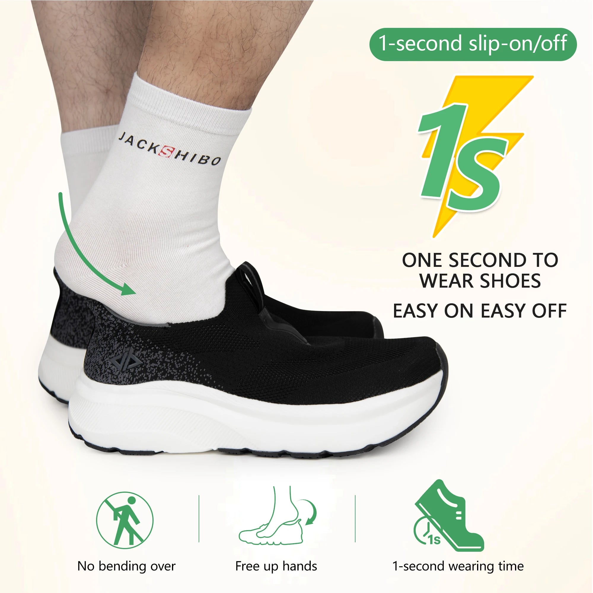Mens Slip-in Arch Support Orthopedic Sneakers