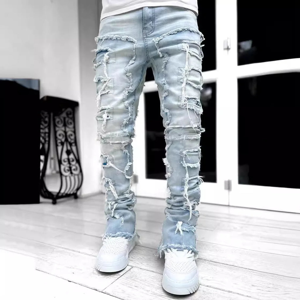 2026 Men's Straight-Leg Jeans, Hip-Hop Street Style