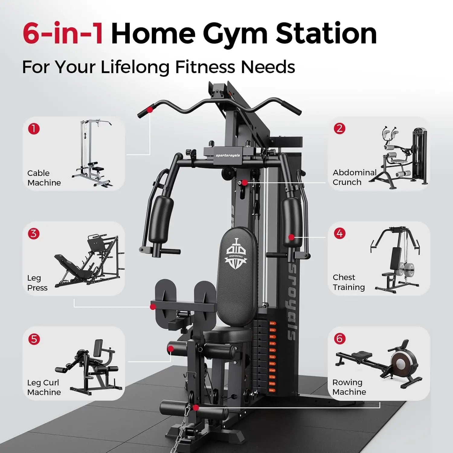 150LBS Weight Stack, Machine with Pulley System
