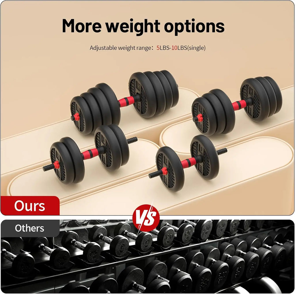 Adjustable Dumbbell Set, 20-80lbs, Weights, 4-in-1, Barbell/Kettlebell/Push-up