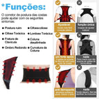 Reinforced, Belt Lumbar, Column Posture, Corrector Vest,  Adjustable
