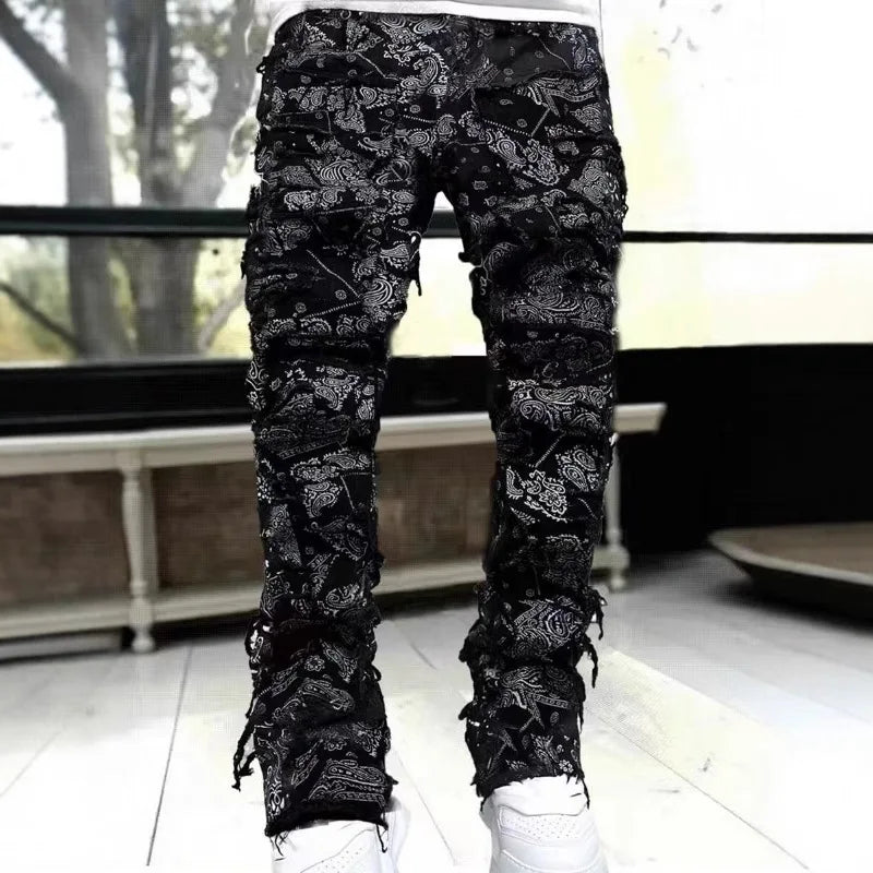 2026 Men's Straight-Leg Jeans, Hip-Hop Street Style