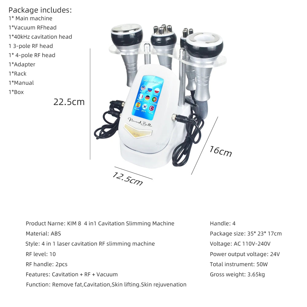 4 IN1 Cavitation Body Slimming, Machine, Massager, Face Lifting