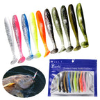 10Pcs 9cm Tail Worm Soft Bait Plastic Fishing Soft Baits