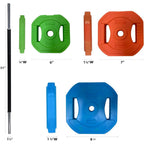 40lb /20kg Adjustable Barbell Weight Set, Home and Gym