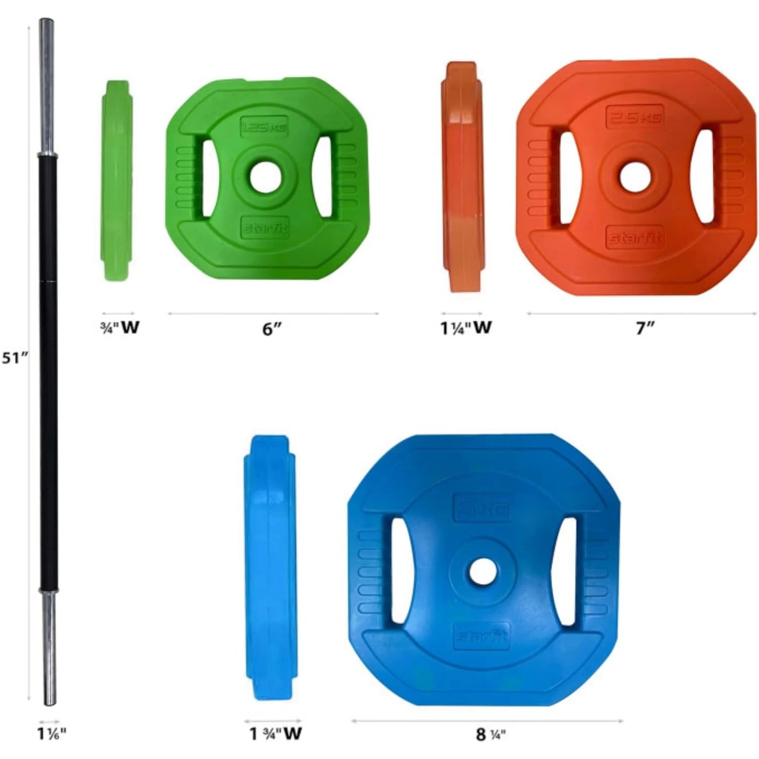 40lb /20kg Adjustable Barbell Weight Set, Home and Gym