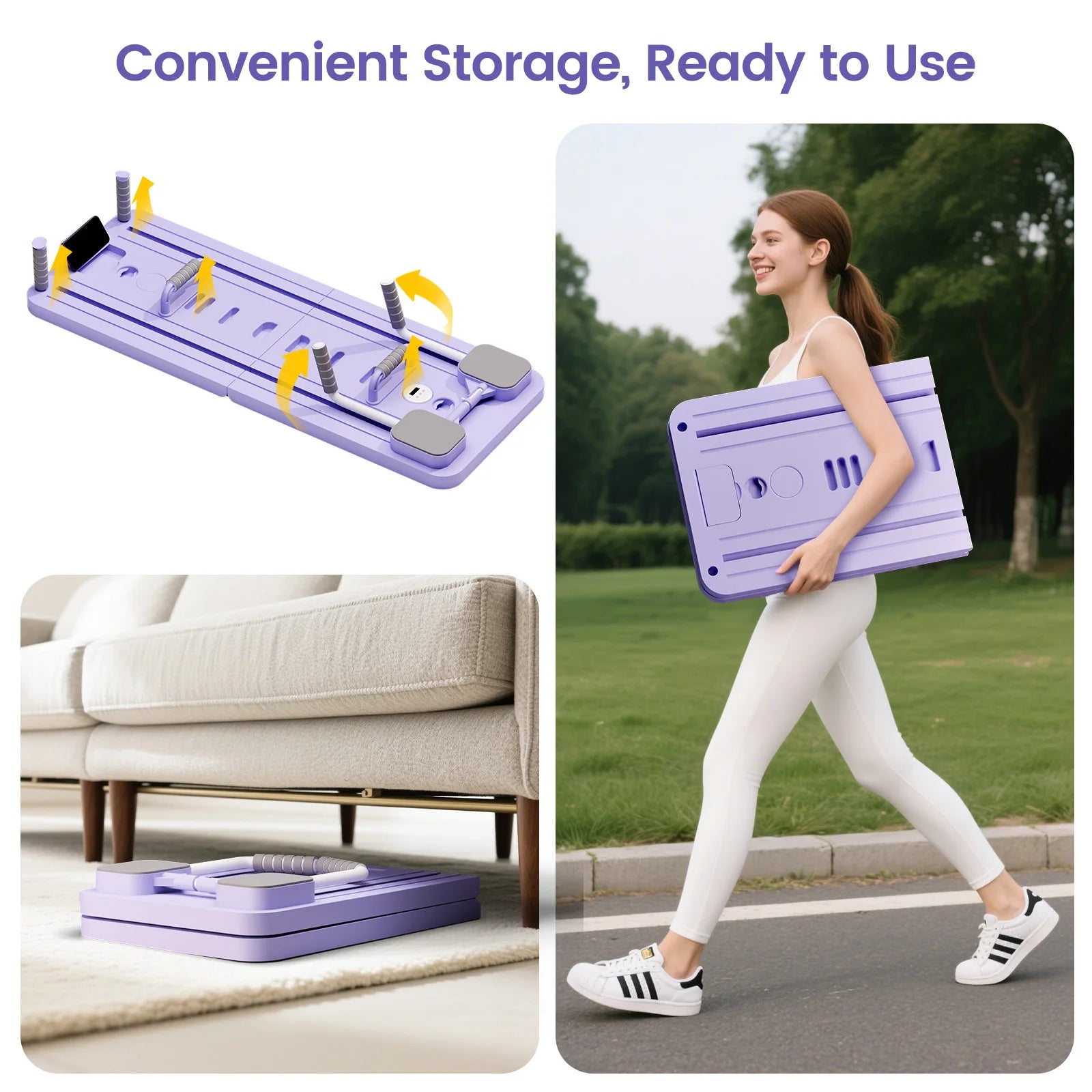 Ab Pilates Board, Adjustable Multi-Functional, Full-Body Bands