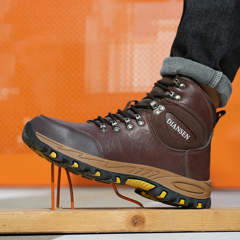 Waterproof Leather Men Safety Boots Military Boots