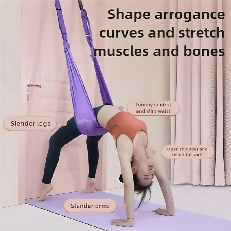 Luxury Purple Aerial Yoga Rope - Soft Fabric