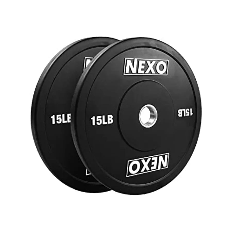 60LB Rubber Bumper Plate Set -2x15LB 2x10LB 2x5LB  Training Weight Plates