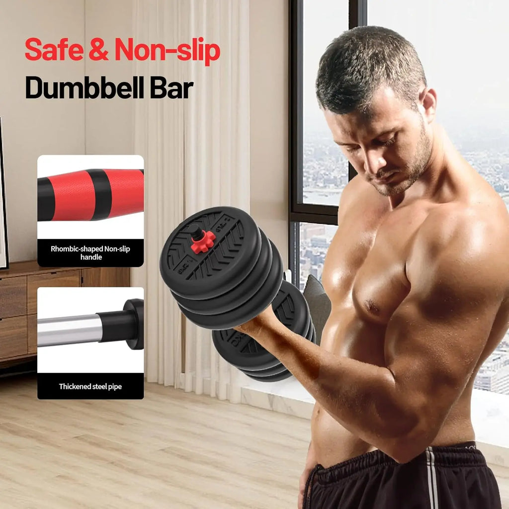 Adjustable Dumbbell Set, 20-80lbs, Weights, 4-in-1, Barbell/Kettlebell/Push-up