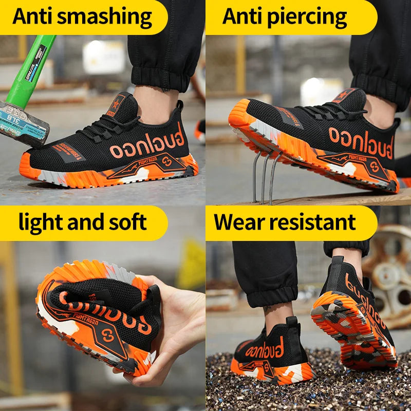 Soft-soled comfortable, anti-puncture safety shoes
