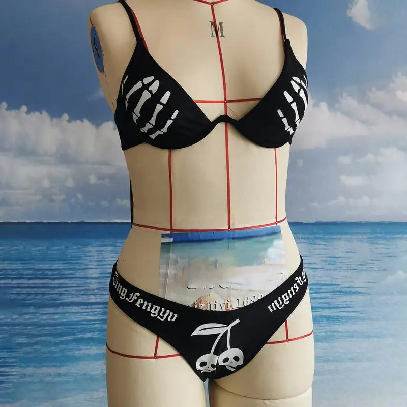 Skull Bathing Suits For Women, Soft Polyester,