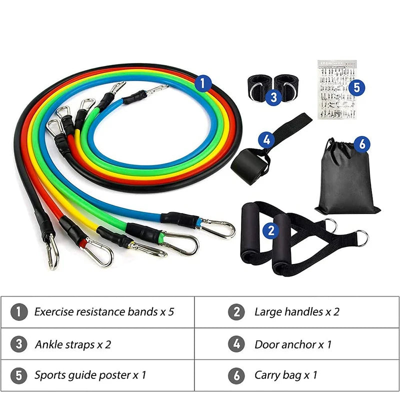 Resistance Bands Set Bodybuilding Home Gym Equipment