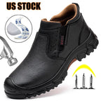 Mens Work Boots Safety Toe Anti-Slip Soles