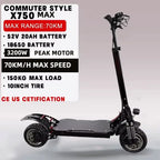 [8 models]10/11 Inch 48V-72V 1000W-6000W Electric Scooter 50-85km/h, Kick, Foldable Adult