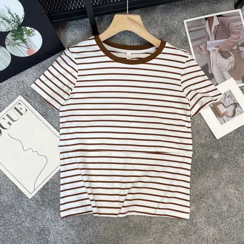 Maternity Clothes, Women Breastfeeding Tops, Short Sleeve