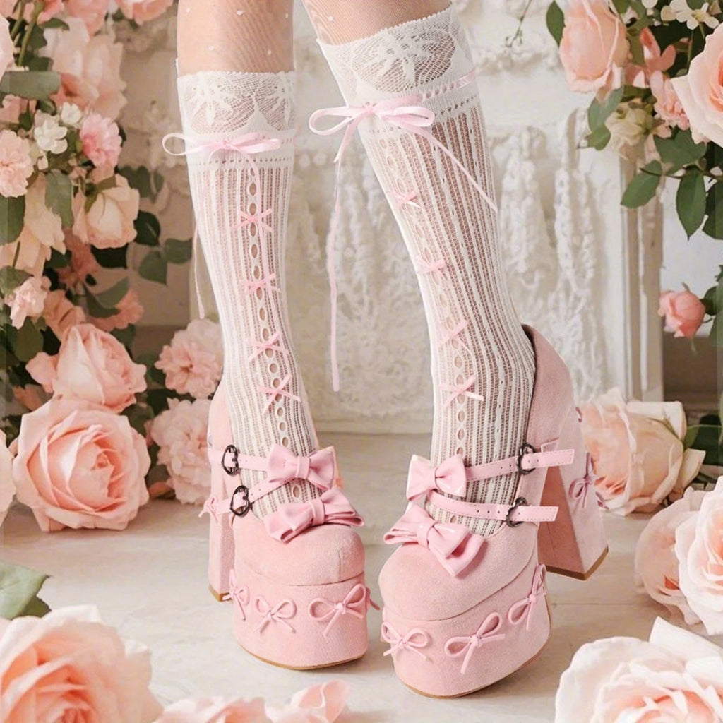 Women's Mary Jane Heels Black Platform Heels