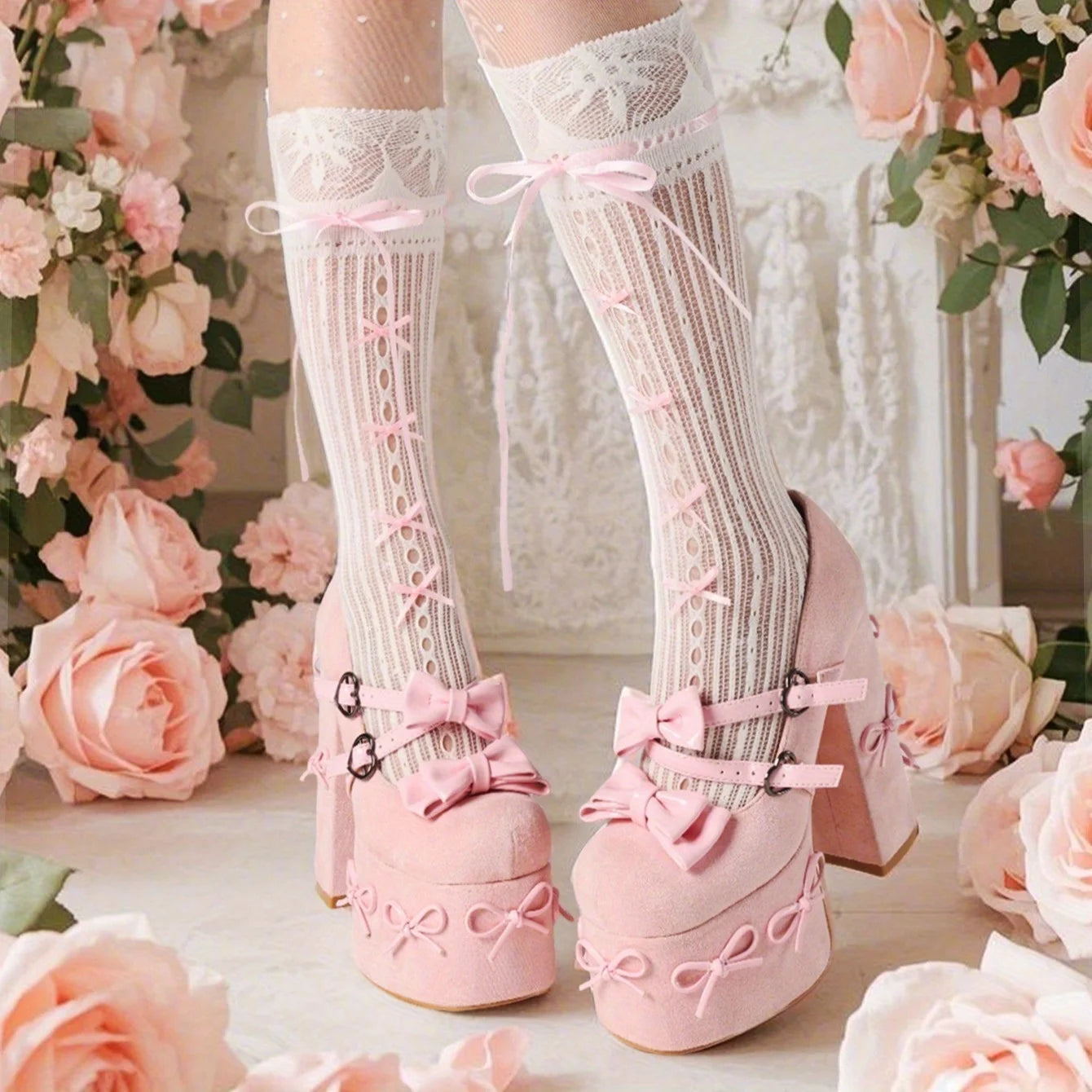 Women's Mary Jane Heels Black Platform Heels