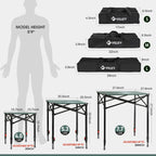 Folding Camping Square Table, Carry Bag, Aluminum