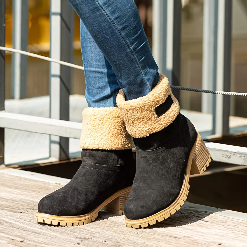 Fur Snow Boots For Women Suede Boots