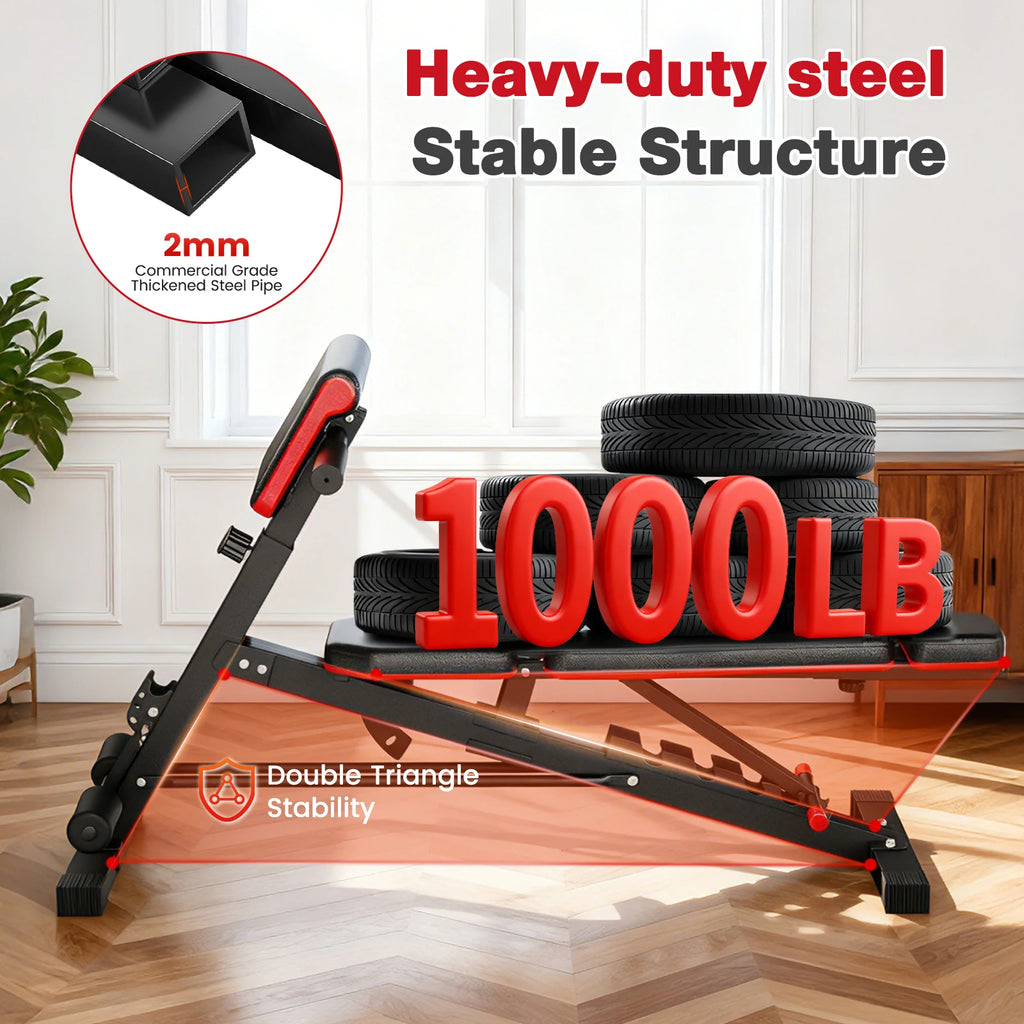 Dumbbell Bench, Adjustable, Foldable, Weightlifting, Abdominal Gym