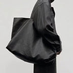 Large Capacity Tote Shoulder Bag Leather Handbag