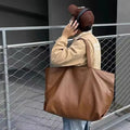 Large Capacity Tote Shoulder Bag Leather Handbag