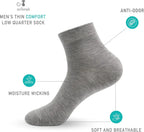 Men's Breathable Viscose Bamboo Quarter Socks 5 Pairs