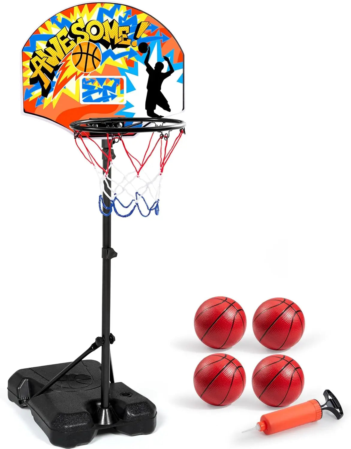 LED Scoring Arcade Basketball Game, 4 Balls, Height 44"-55"