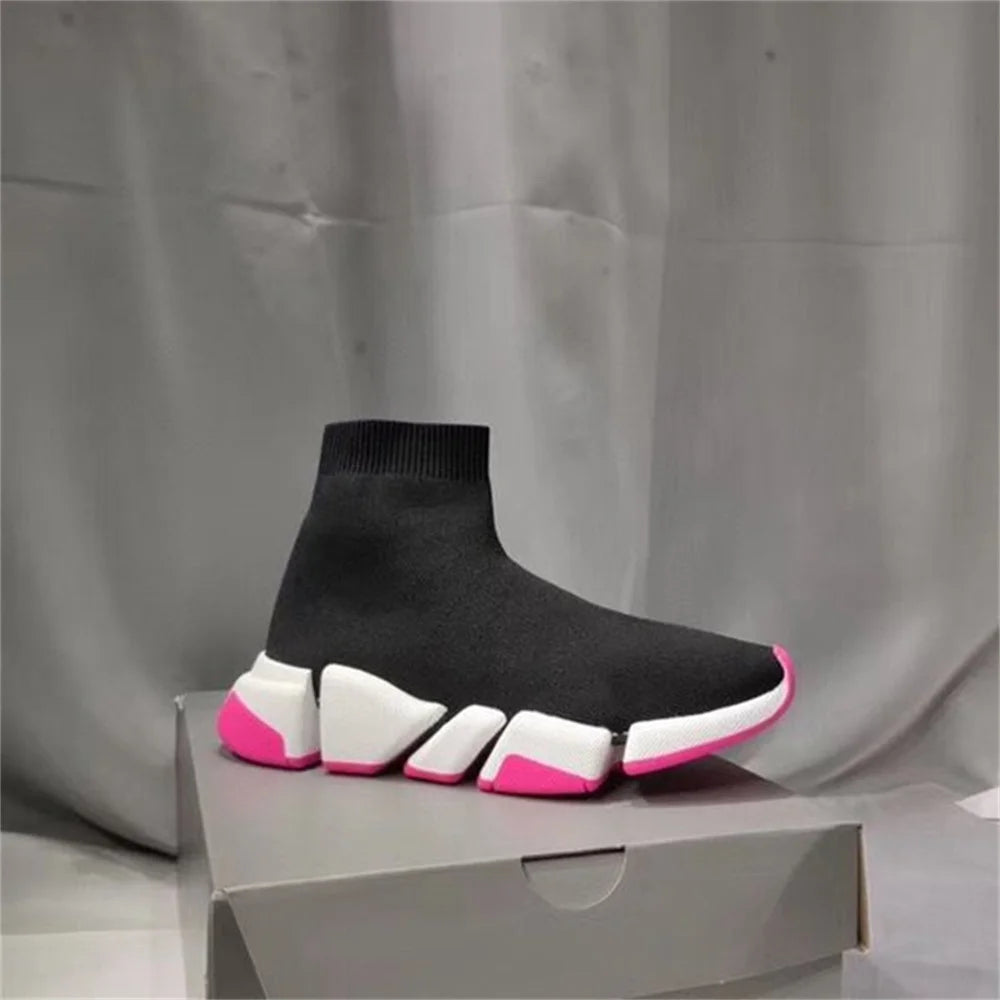 Hot Black High Top Unisex Socks Shoes
