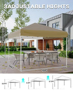 10x10 FT Pop Up Canopy Tent, Adjustable, 4 Sandbags, Carry Bag
