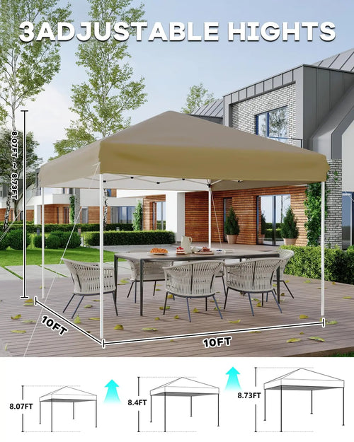 10x10 FT Pop Up Canopy Tent, Adjustable, 4 Sandbags, Carry Bag