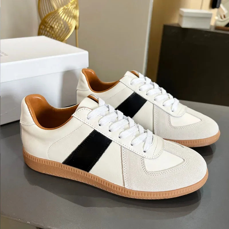 Suede Leather Patchwork Casual Shoes, Women, Round Toe