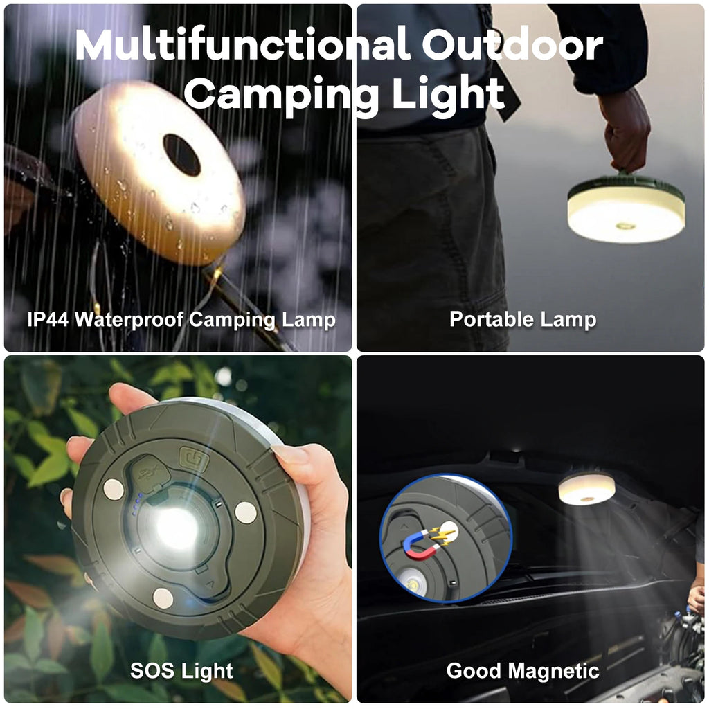 10M Camping String Light, Waterproof, RGB, Lantern, Rechargeable, LED